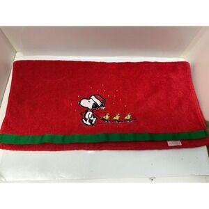 Snoopy And Woodstock Walking Christmas Bath Towel Red 2020 43"x21"